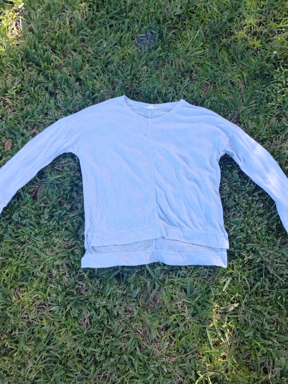 Caslon Women’s Blue Solid Knit Round Neck Long Sleeve Pullover Top L